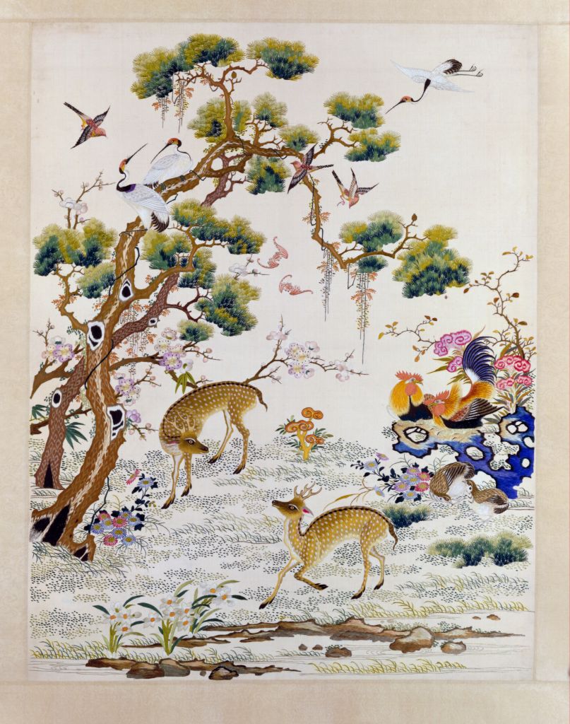 图片[1]-Guangxiu Crane and Deer in the Same Spring-China Archive